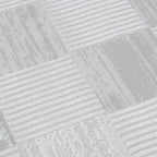 Safei Textured Grid Calm Interior Area Rug with Light Grey Checkerboard Texture Style Carpet