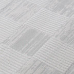 Safei Textured Grid Calm Interior Area Rug with Light Grey Checkerboard Texture Style Carpet