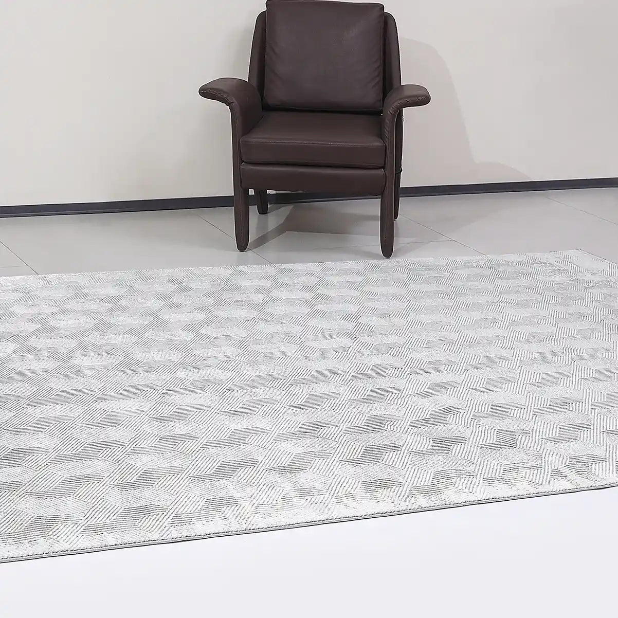 Shafei Textured Geometric Calm Interior Area Rug with 3D Herringbone Pattern & Gradient Texture Carpet