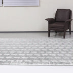 Shafei Textured Geometric Calm Interior Area Rug with 3D Herringbone Pattern & Gradient Texture Carpet