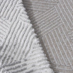 Shafei Textured Geometric Calm Interior Area Rug with 3D Herringbone Pattern & Gradient Texture Carpet