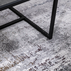 Torino Disrupted Linear Texture Abstract Neutral Area Rug Modern Disrupted Linear Abstract Style Carpet