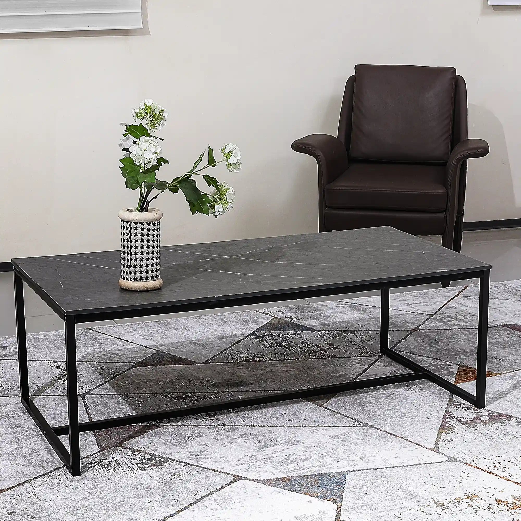 Torino Fragmentierte Facette Geometrischer Abstrakter Neutraler Teppich Modern Industriell Geometrischer Teppich im Used-Look