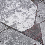 Torino Fragmentierte Facette Geometrischer Abstrakter Neutraler Teppich Modern Industriell Geometrischer Teppich im Used-Look