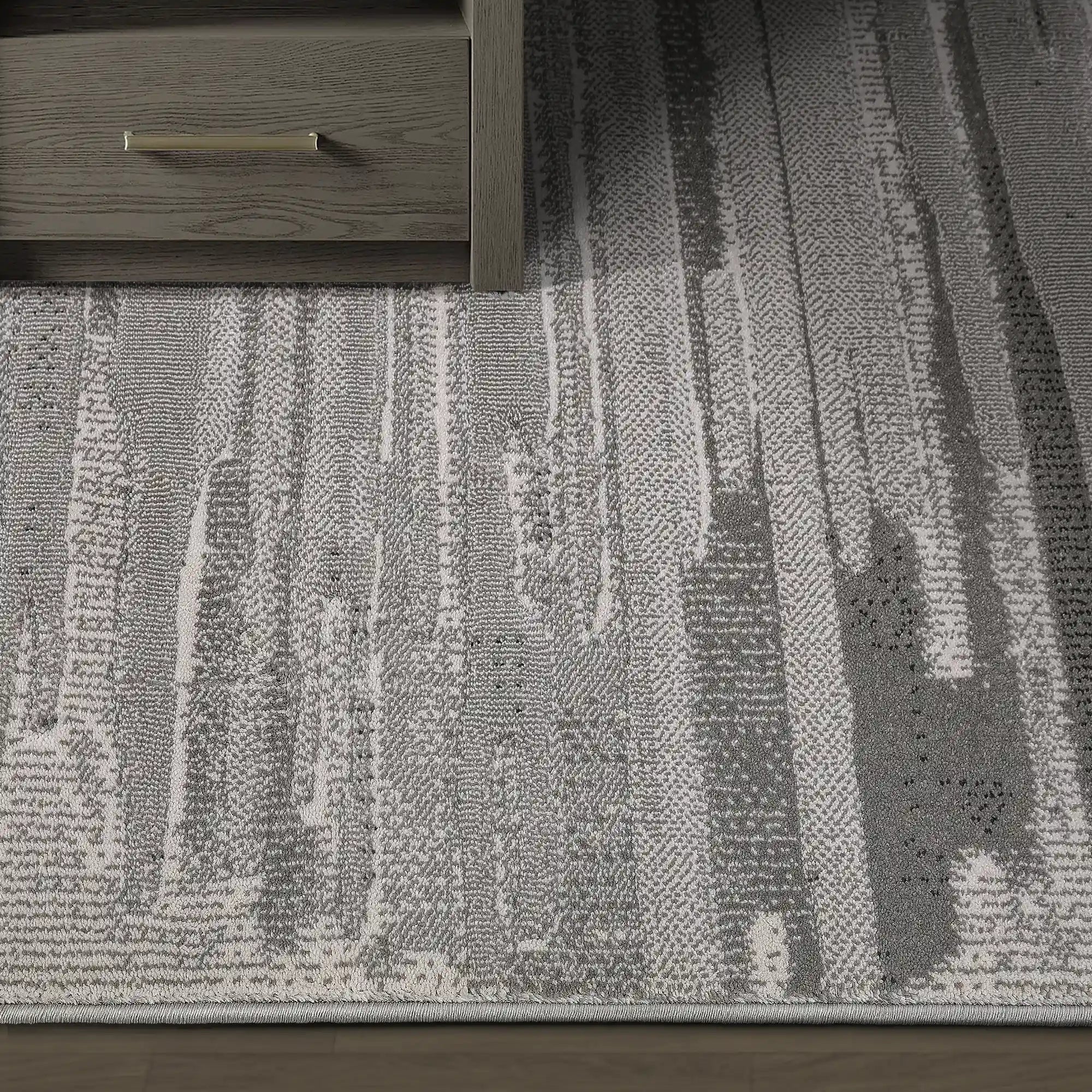Tapis Shanluan Mountain Ridge texturé abstrait avec texture naturelle et sens de l'ordre minimaliste