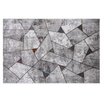 Torino Fragmentierte Facette Geometrischer Abstrakter Neutraler Teppich Modern Industriell Geometrischer Teppich im Used-Look