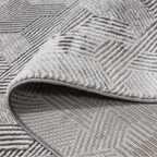 Shafei Textured Geometric Calm Interior Area Rug with 3D Herringbone Pattern & Gradient Texture Carpet