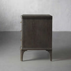 St. Martin Wood Closed Nightstand Oak Nightside Table with Soft-Close 3-Drawer Cabinet
