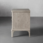 St. Martin Wood Closed Nightstand Oak Nightside Table with Soft-Close 3-Drawer Cabinet