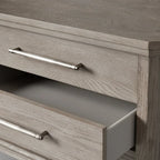St. Martin Wood Closed Nightstand Oak Nightside Table with Soft-Close 3-Drawer Cabinet