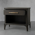 St. Martin Opens Solid Oak Nightstand Traditional Nightside Table with Soft-Close ONE-Drawer Cabinet