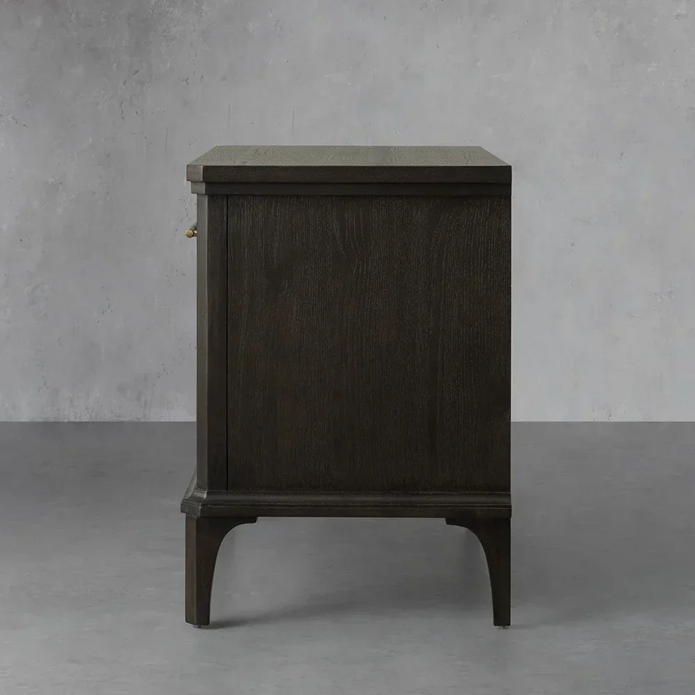St. Martin Opens Solid Oak Nightstand Traditional Nightside Table with Soft-Close ONE-Drawer Cabinet