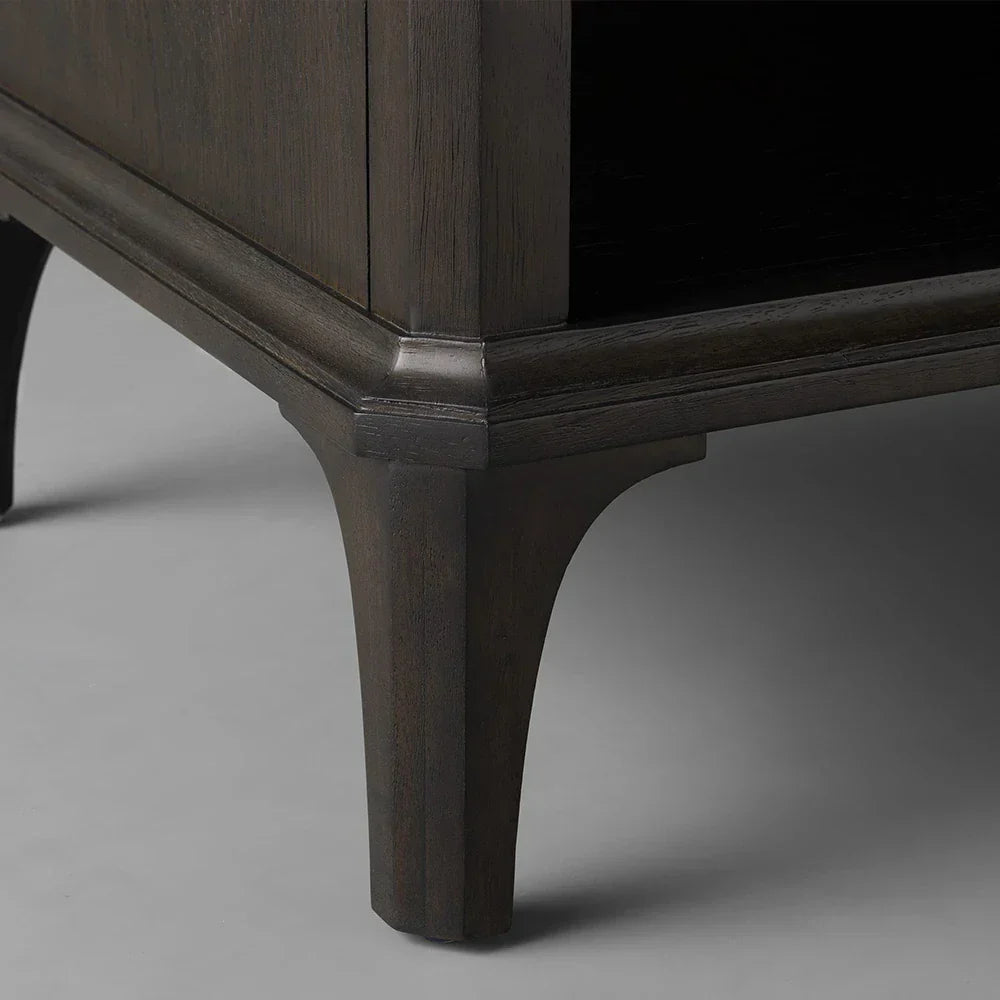 St. Martin Opens Solid Oak Nightstand Traditional Nightside Table with Soft-Close ONE-Drawer Cabinet