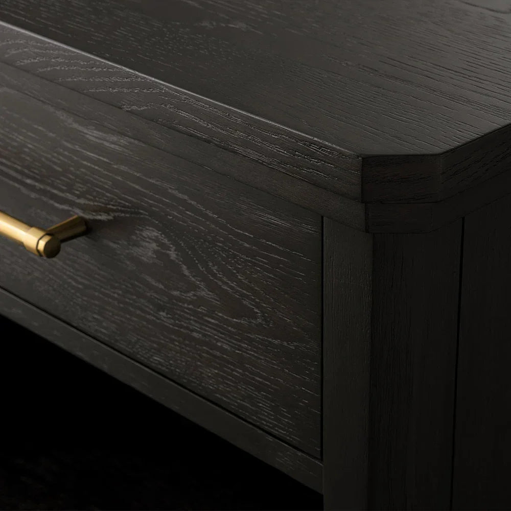 St. Martin Opens Solid Oak Nightstand Traditional Nightside Table with Soft-Close ONE-Drawer Cabinet