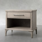 St. Martin Opens Solid Oak Nightstand Traditional Nightside Table with Soft-Close ONE-Drawer Cabinet