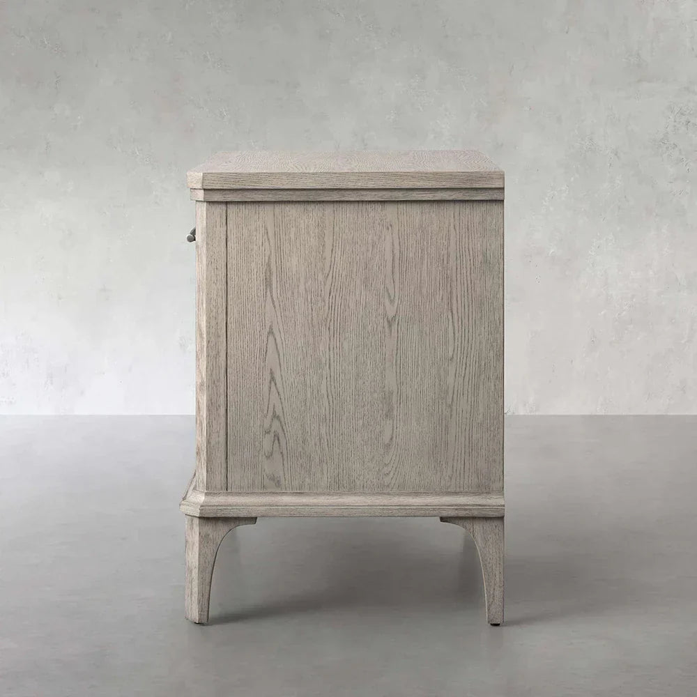 St. Martin Opens Solid Oak Nightstand Traditional Nightside Table with Soft-Close ONE-Drawer Cabinet