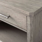 St. Martin Opens Solid Oak Nightstand Traditional Nightside Table with Soft-Close ONE-Drawer Cabinet