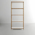 Thaddeus Metal White Marble Shelving Hand-Forged Shelving Units Storage Shelves
