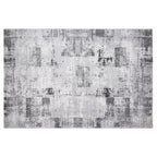 Torino Washed Linear Layered Abstract Neutral Area Rug Vintage-Style Relaxed Carpet Modern Washed Distressed Style
