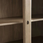 Tuscany Wood Tall Display Storage Cabinet Glass Door Bookcases File Cabinets Vintage Dining Sideboards