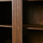 Tuscany Glass Door Tall Display Cabinets Antiqued Wood Bookcases File Cabinets