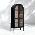 Hattie Open Bookcase Glass Door Tall Display Cabinets Wood File Cabinets Dining Sideboards