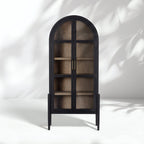 Hattie Open Bookcase Glass Door Tall Display Cabinets Wood File Cabinets Dining Sideboards