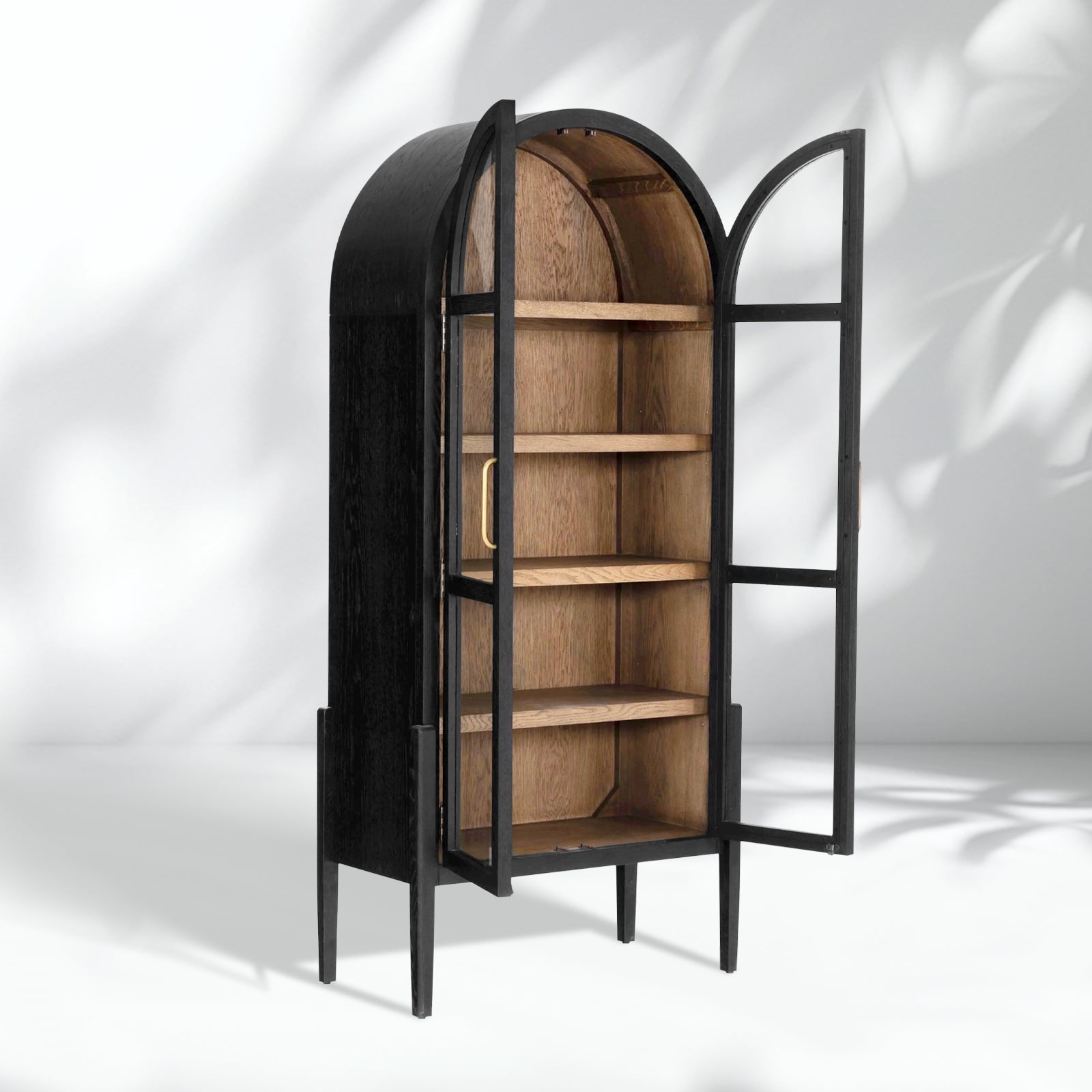 Hattie Open Bookcase Glass Door Tall Display Cabinets Wood File Cabinets Dining Sideboards