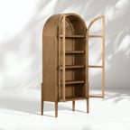 Hattie Open Bookcase Glass Door Tall Display Cabinets Wood File Cabinets Dining Sideboards