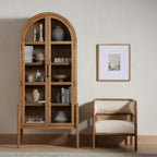 Hattie Open Bookcase Glass Door Tall Display Cabinets Wood File Cabinets Dining Sideboards