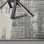 Xiangshe Textured Grid Modern Area Rug Artistic & Retro Minimalist & Rational Style Carpet