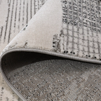 Xiangshe Textured Grid Modern Area Rug Artistic & Retro Minimalist & Rational Style Carpet