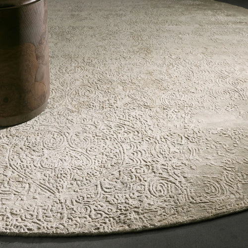 Tapis rond noué à la main Zealand de style artistique moderne et traditionnel