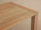 Zoe Natural Teak Outdoor Dining Table Minimalist Slatted Patio Garden Dining Table