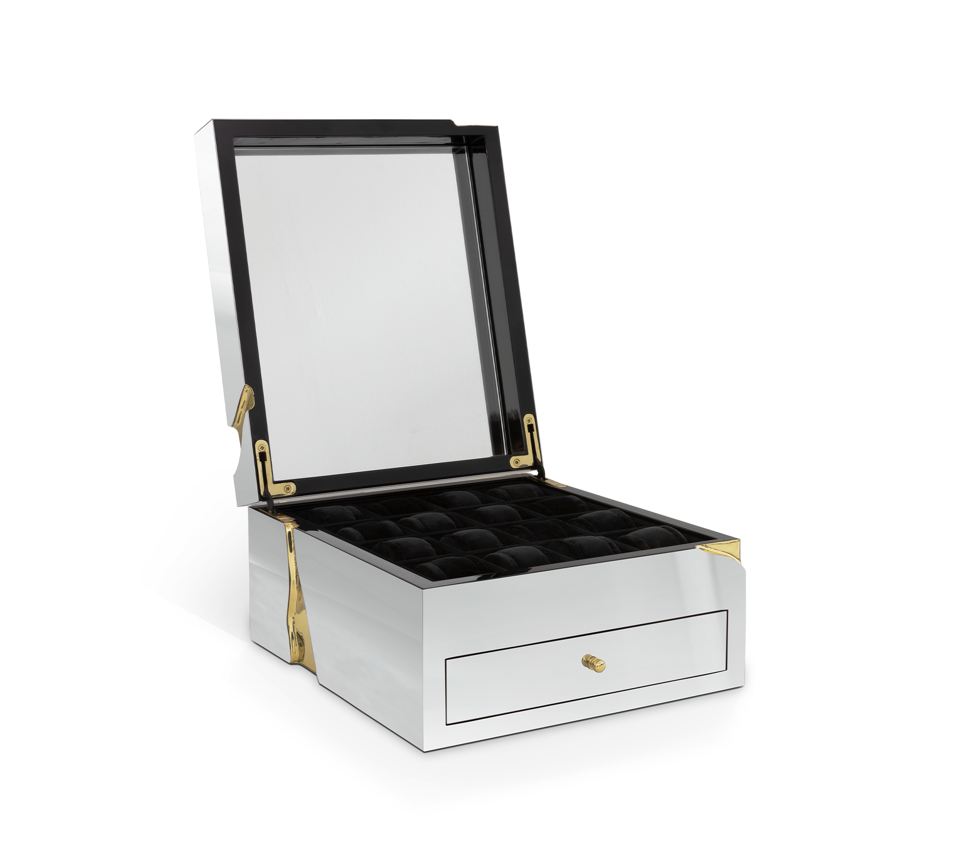 Luxury Lapiaz Watch Box with Polished Stainless Steel & Premium Watch Storage Design