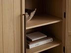 Hattie Oak Living Room Tall Display Cabinet Wood Office Bookcase Dining Sideboard