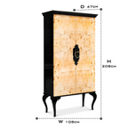 Luxury Sculptural Display Cabinet with Glass Shelves & Designer Storage