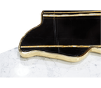 Luxury Black & White Coffee Table with Sculptural Design & High Gloss Finish