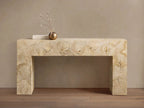 Kalmar Teak Heartwood Entrance Console Table Natural Style Hand-pieced Wood Hallway Entryway Table