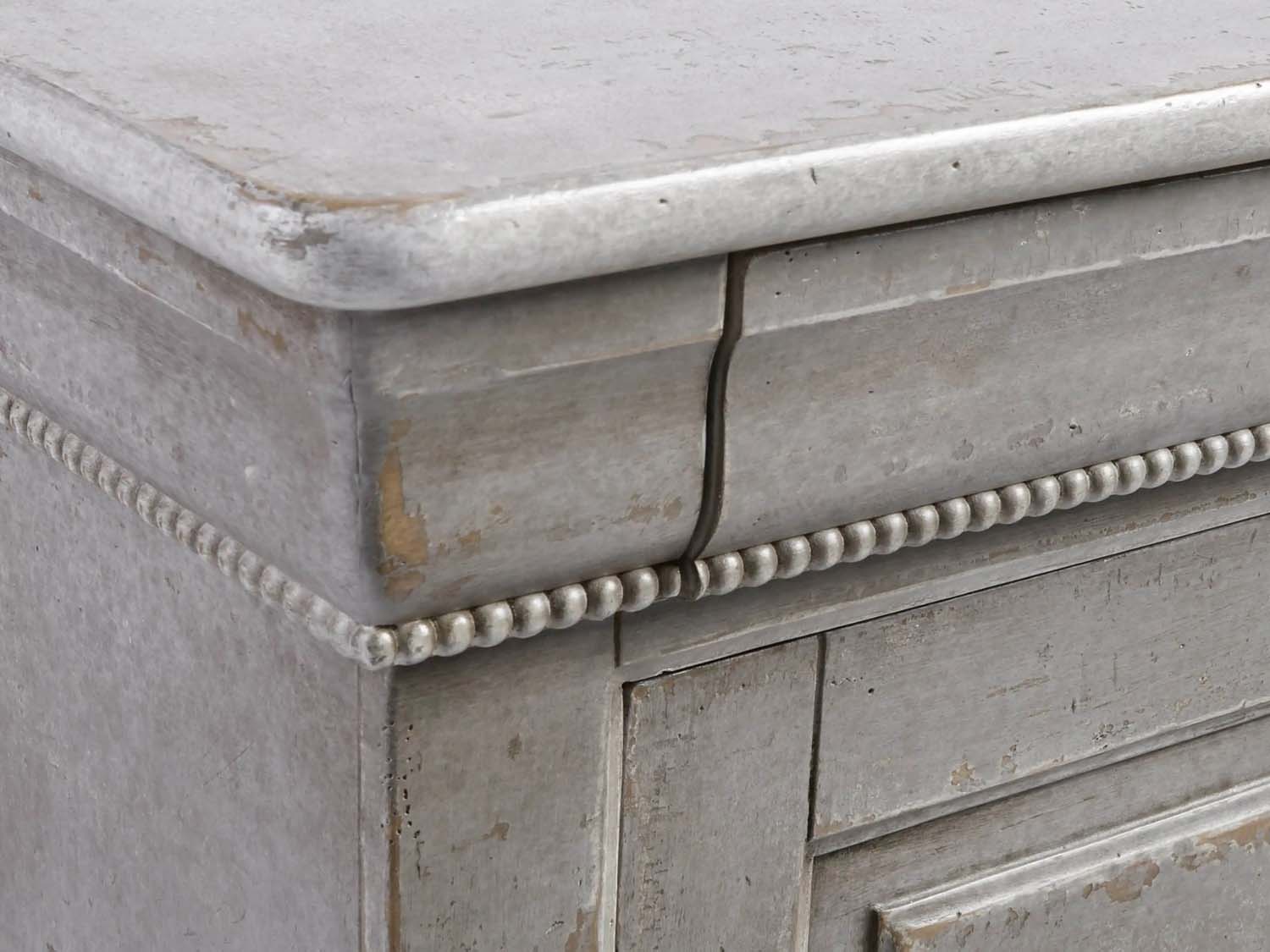 Giada Bell'Arte Vintage Console Storage Cabinet Handcrafted Italian Antique Grey Entryway Cabinet