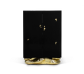 Luxury Marble Storage Cabinet with Brass Base, Hidden Shelves & Designer Storage