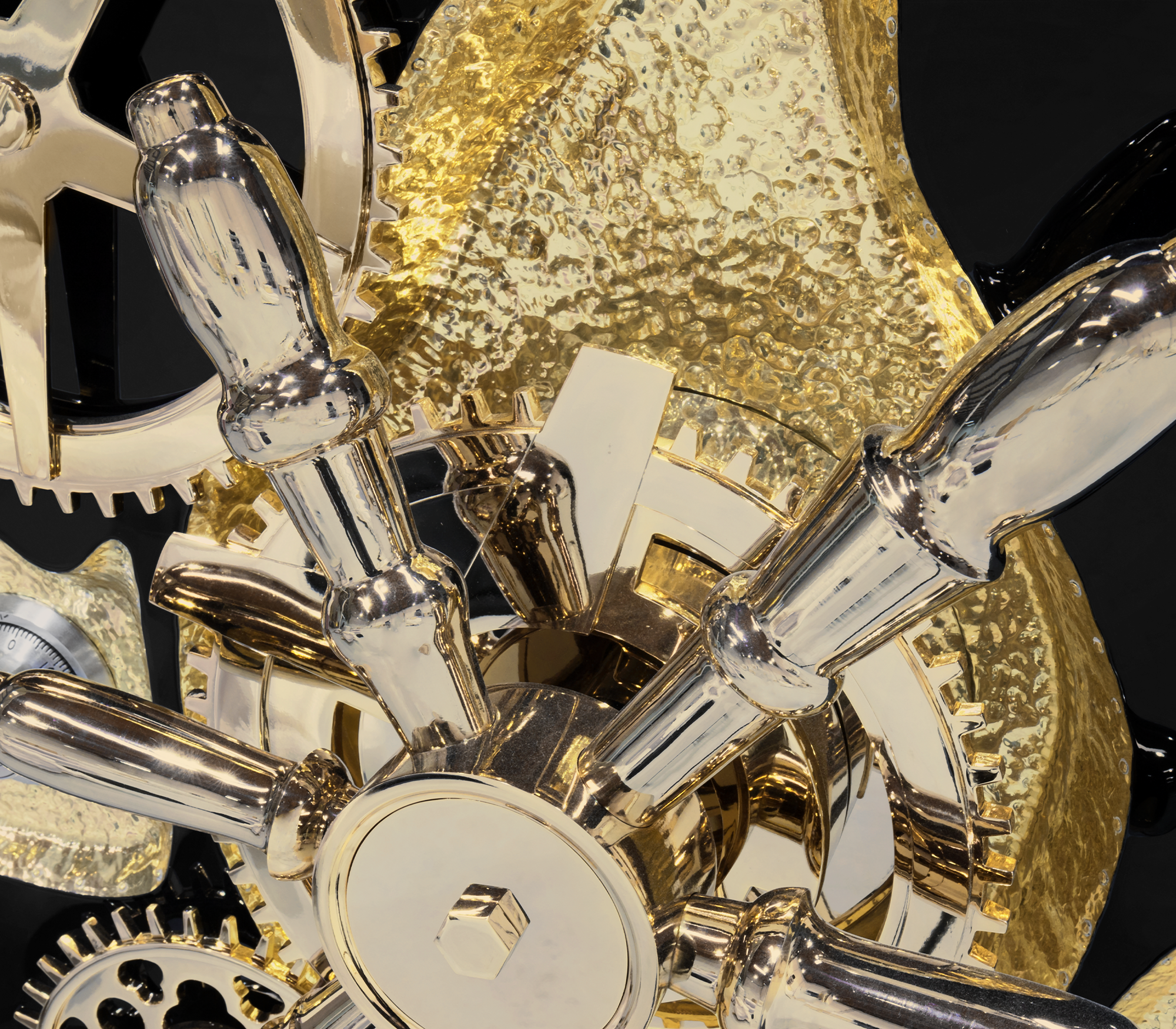 Luxury Collectible Vault Safe with Gold-Plated Finish & Secret Dial Lock System