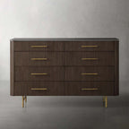 Finnley Wood Eight-Drawer Dresser with Marble or Bluestone Top Rural Chest Of 8-Drawers Cabinet