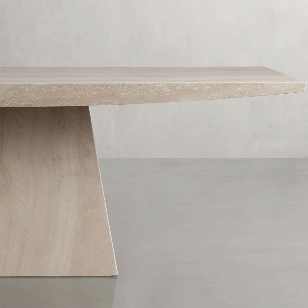 Ilaria Rectangle Natural Travertine Stone Dining Table