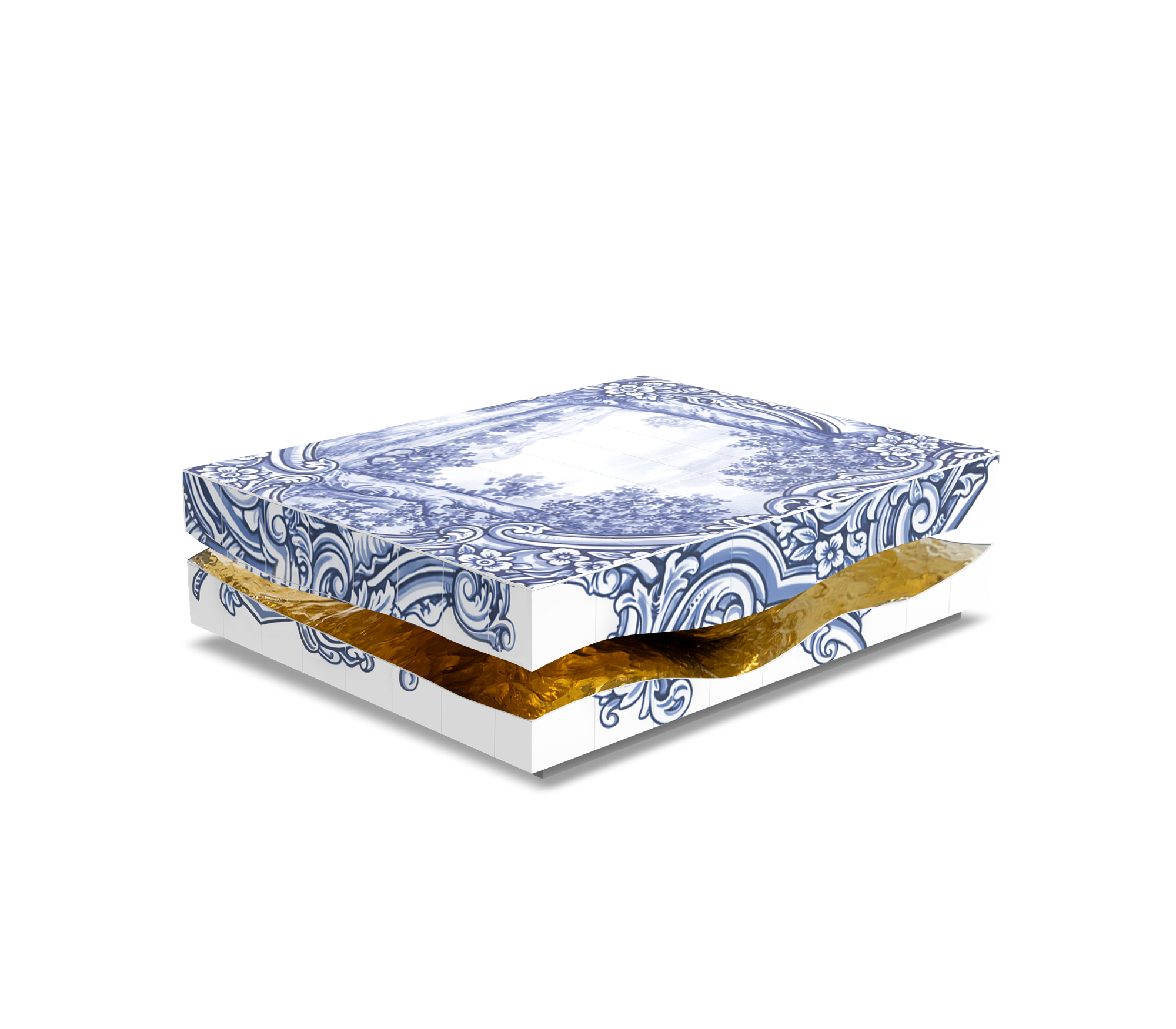 Luxury Carrara Marble Coffee Table with Sculptural Brass Frame & Organic Design