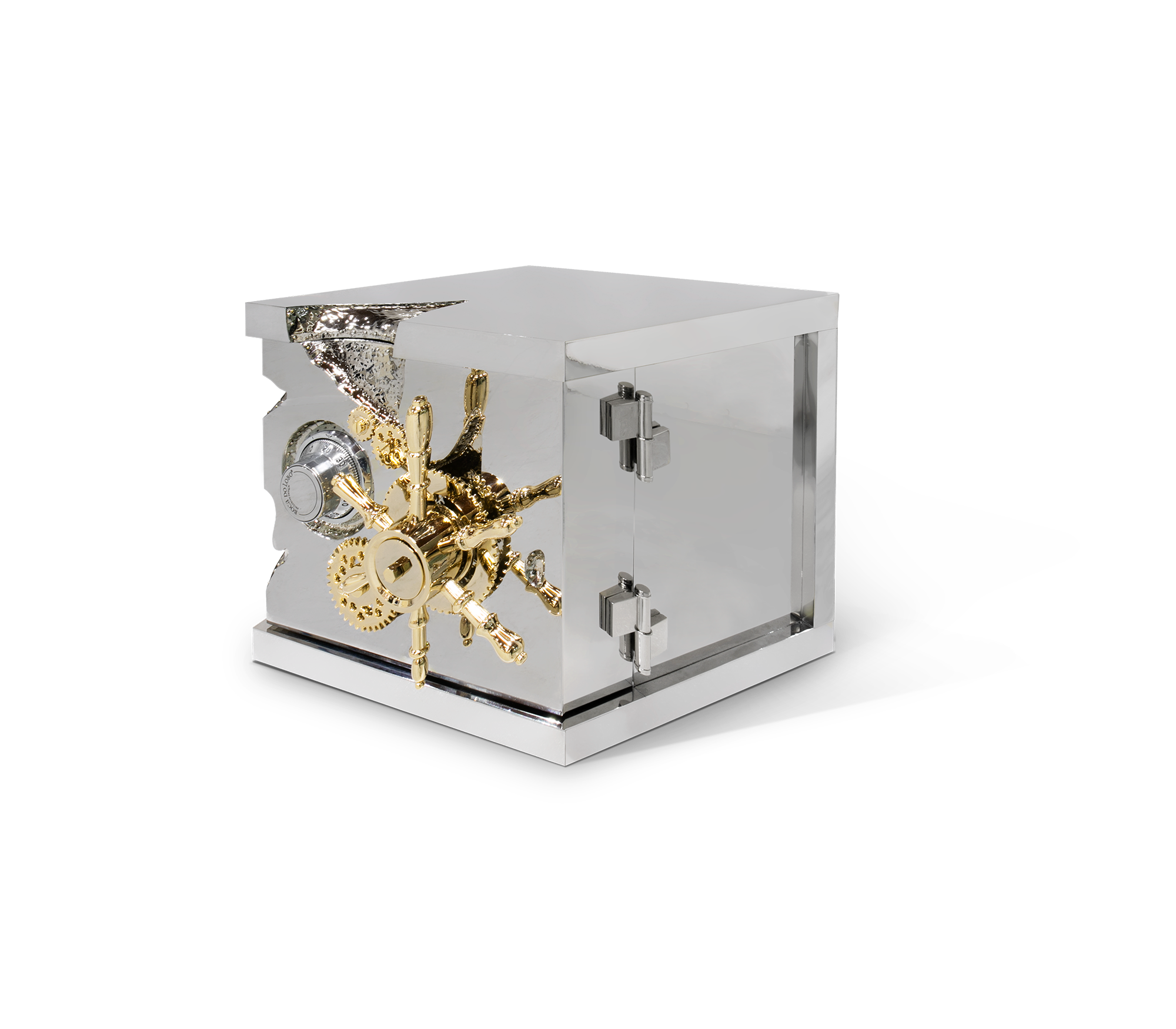Luxury Portable Jewelry Safe with Secret Dial Lock & Gold-Plated Brass Gear Design