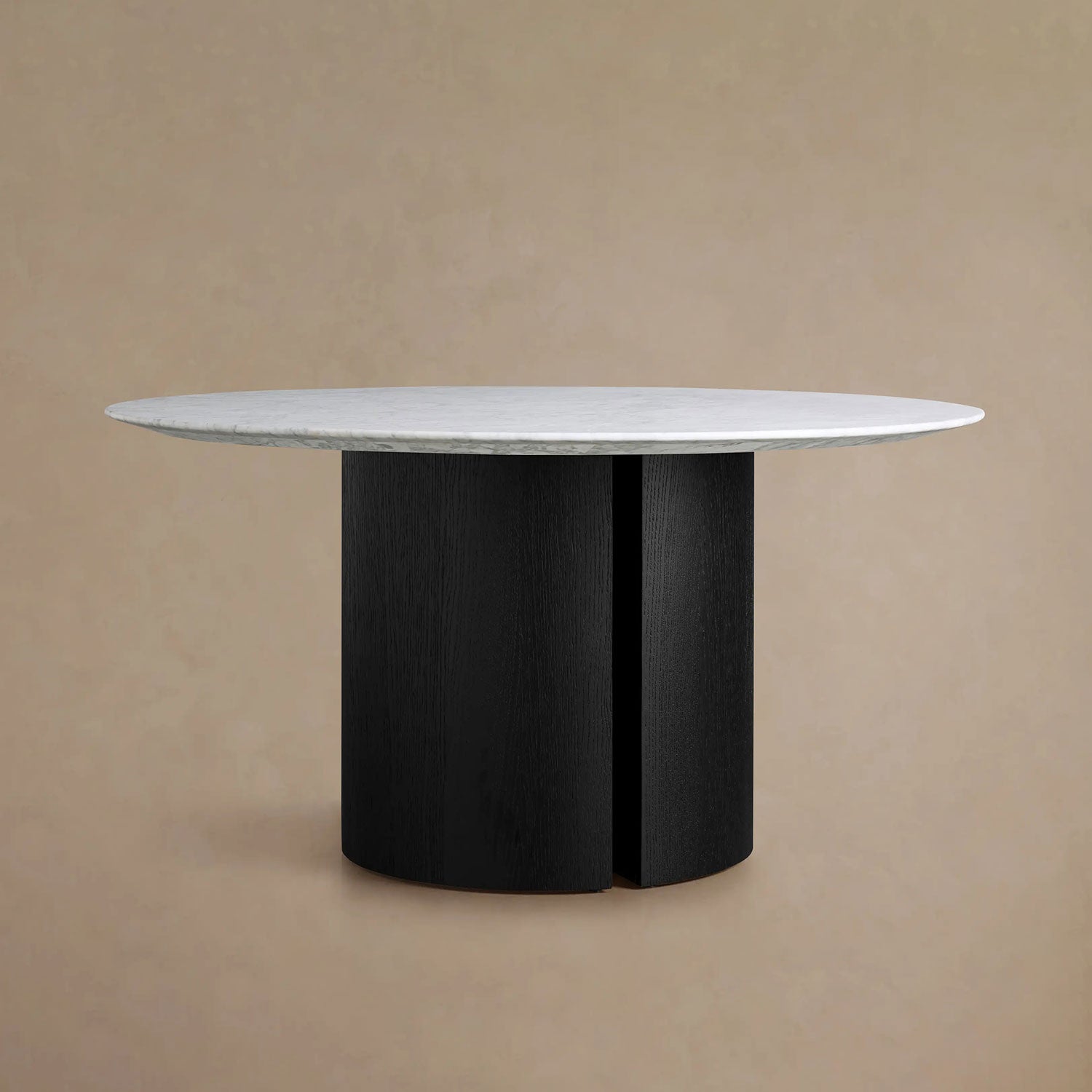 Saint Germain Round Dining Table with Marble Top Wood Dauphine Base