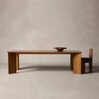 Yorn Wood Rectangular Dining Table with Angled Leg Design Base