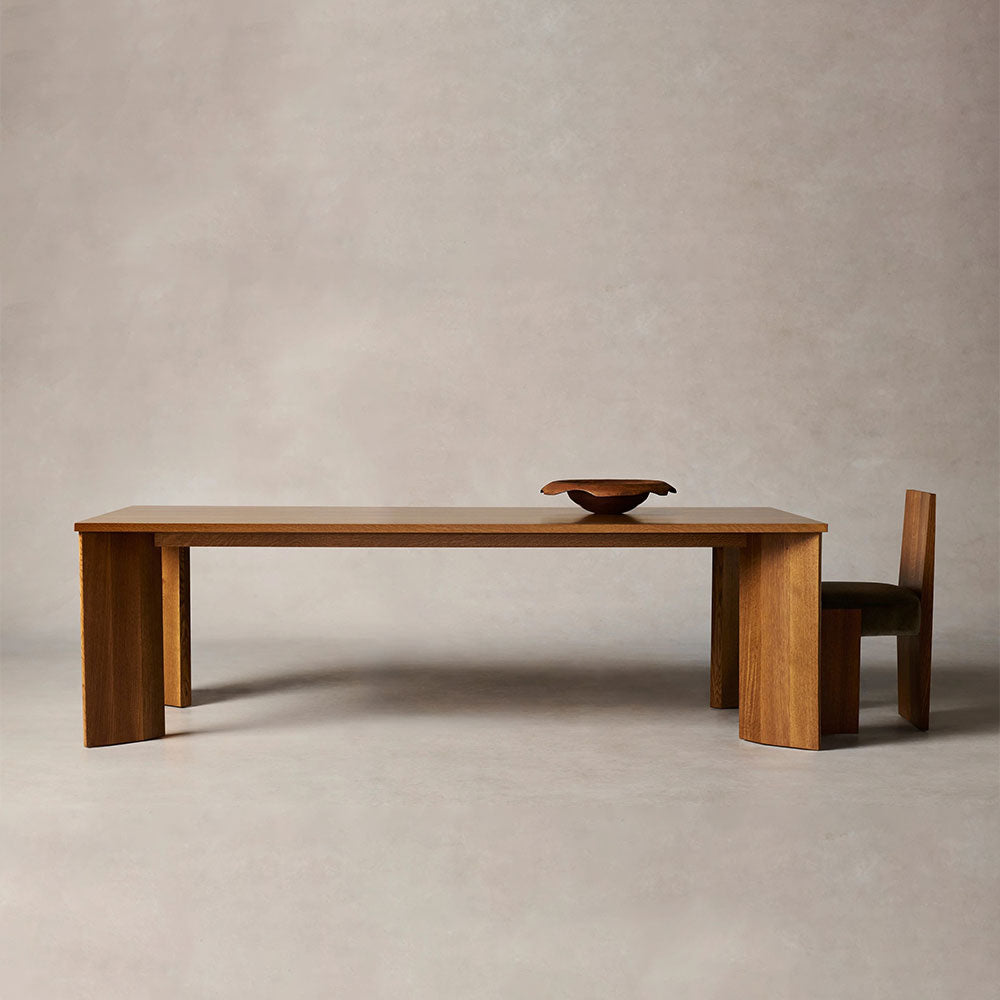 Yorn Wood Rectangular Dining Table with Angled Leg Design Base