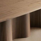 Cortina Boat-Shaped Dining Table American Walnut Wood Dining Table With Waved Base